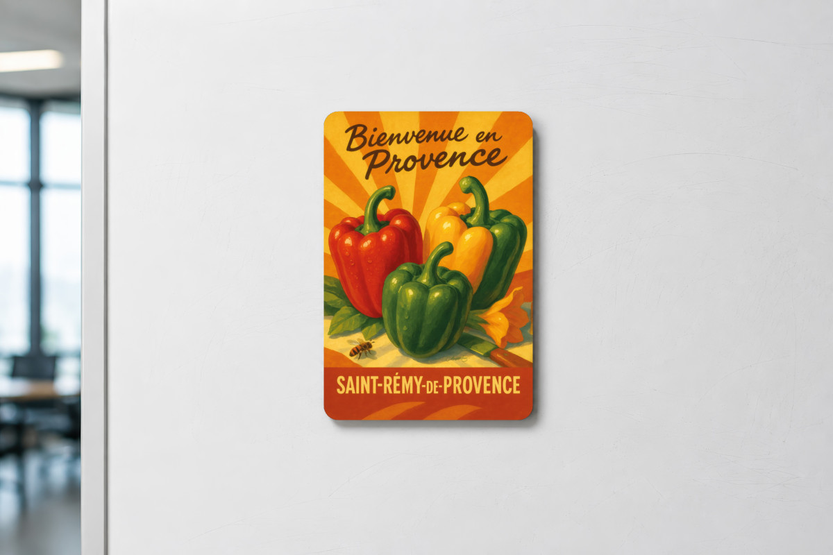 Mockup magnet 09 — Magnet Poivrons de Provence – Couleurs du Midi
