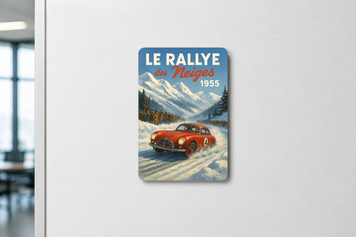 Mockup magnet 09 — Magnet Le Rallye des neiges 1955