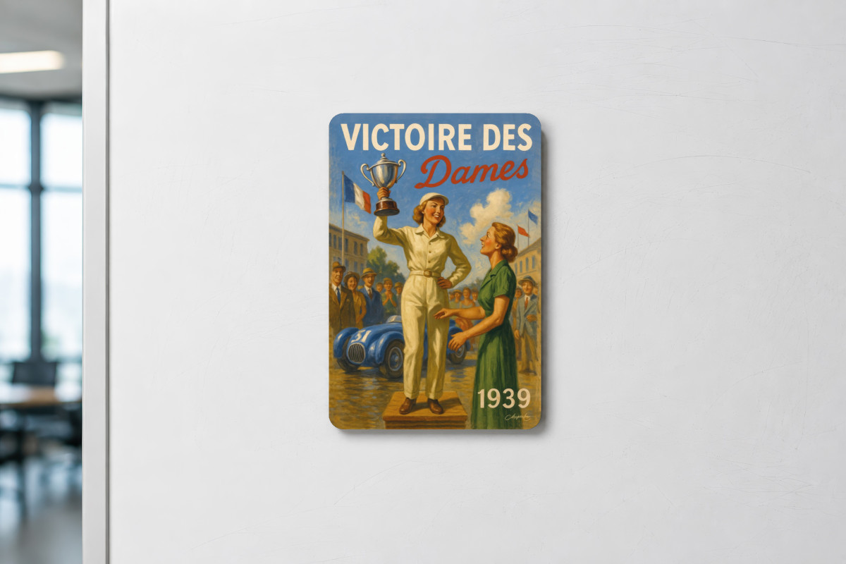 Mockup magnet 09 — Magnet Championne en Blanc – 1939