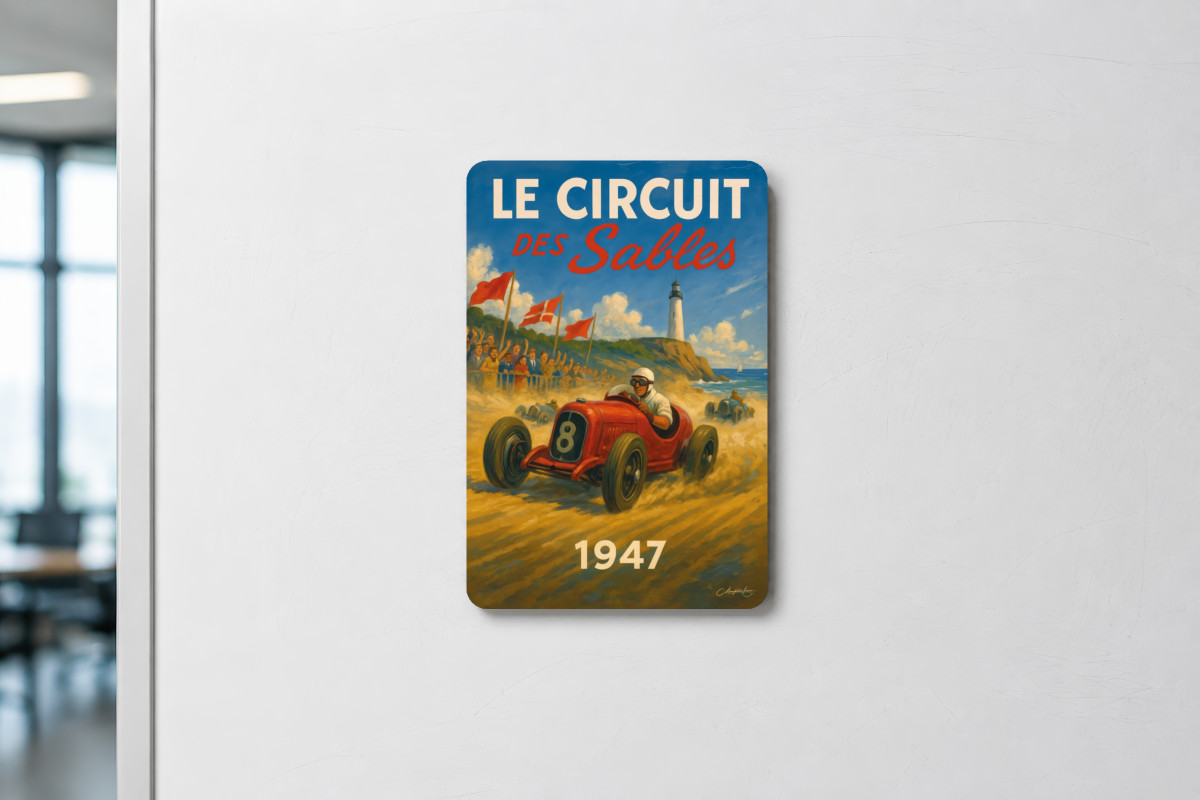Mockup magnet 09 — Magnet Le Circuit des Sables 1947