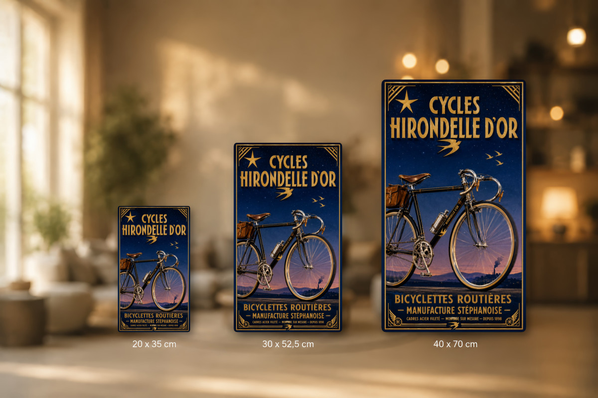 Plaques - décors mêlés #1, Affiche vintage vélo - Cycles Hirondelle d’Or