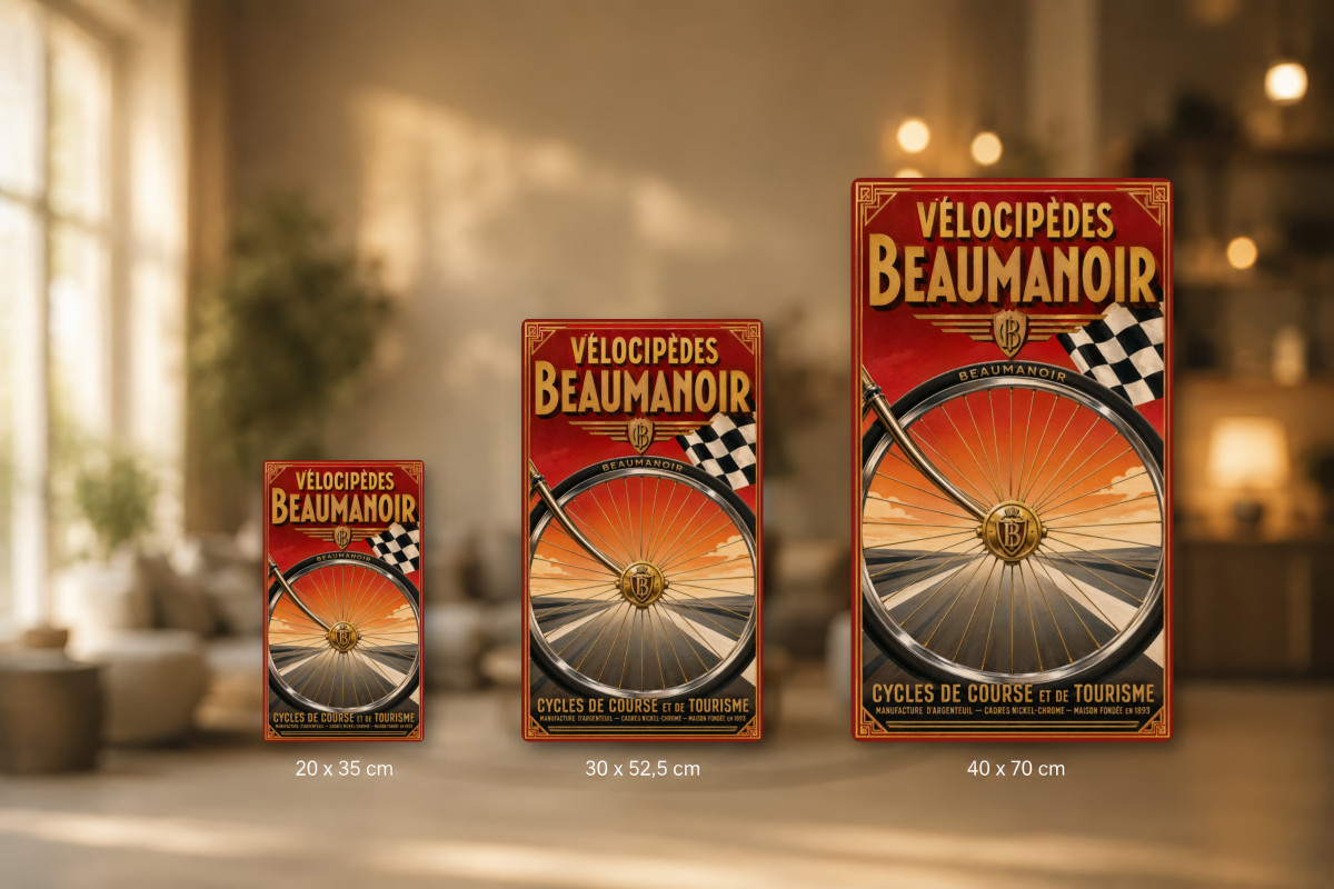 Plaques - décors mêlés #1, Affiche vintage vélo - Vélocipèdes Beaumanoir