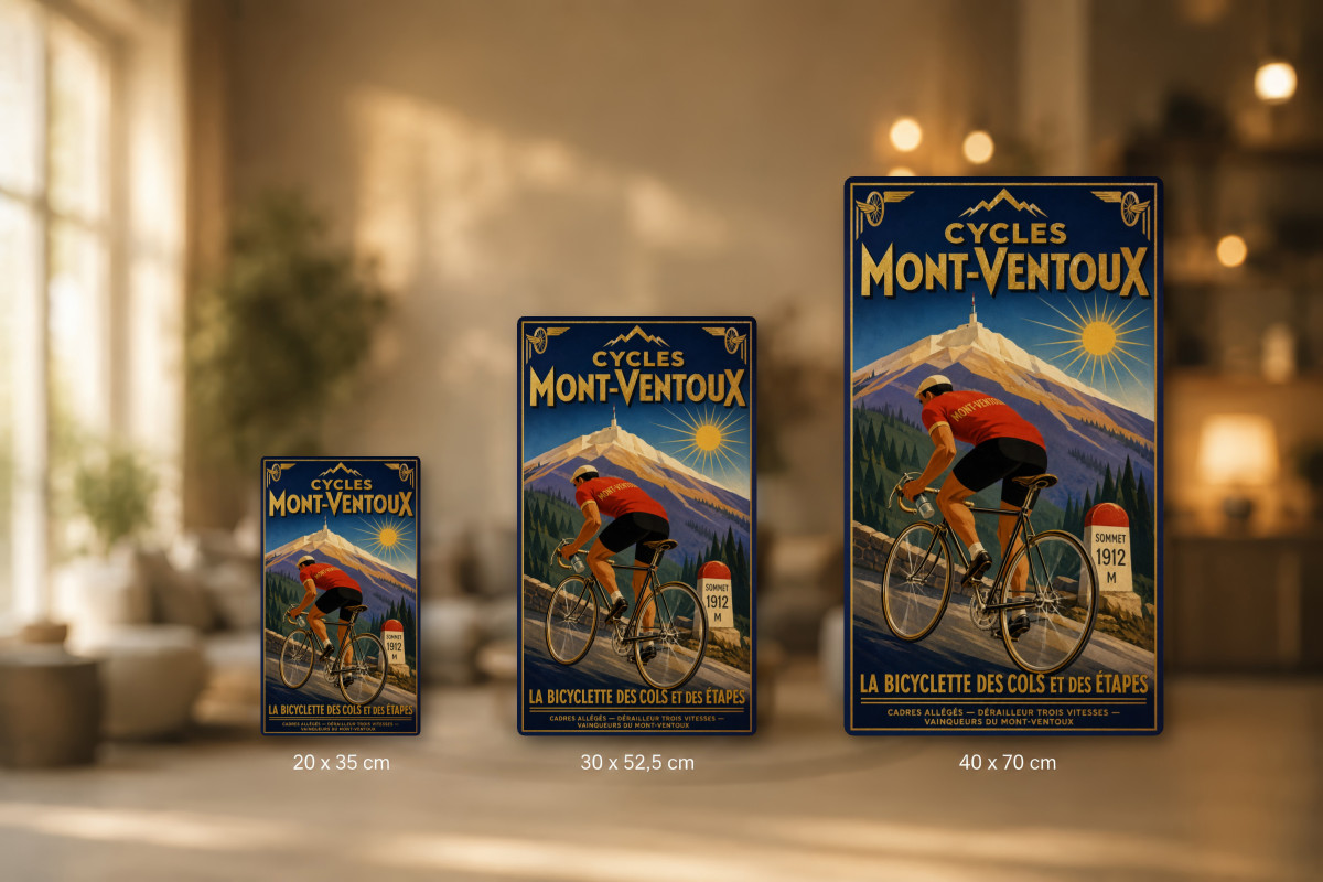 Plaques - décors mêlés #1, Affiche vintage vélo - Cycles Mont-Ventoux