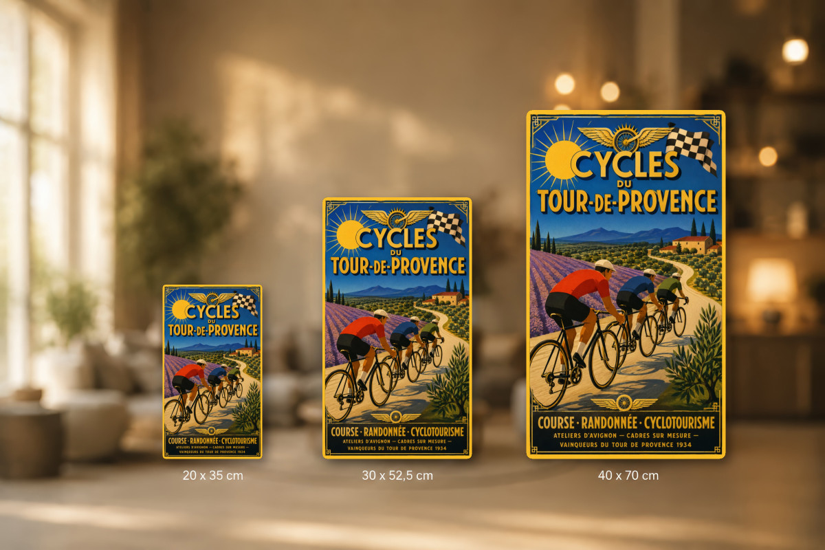 Plaques - décors mêlés #1, Affiche vintage vélo - Cycles du Tour-de-Provence