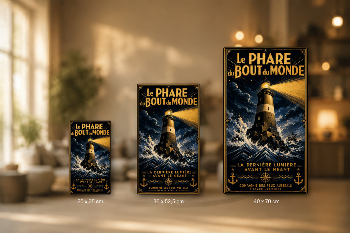 Plaques - décors mêlés #1, Affiche vintage Jules Verne - Le Phare du Bout du Monde