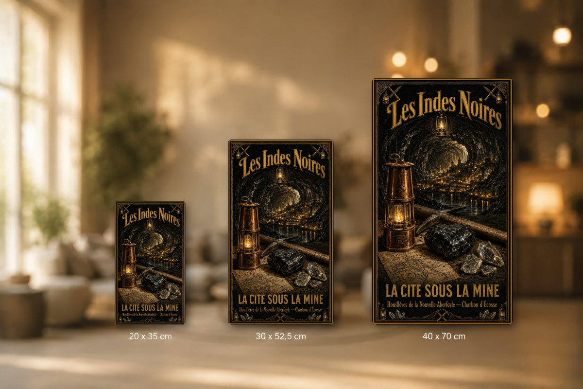 Plaques - décors mêlés #1, Affiche vintage Jules Verne - Les Indes Noires