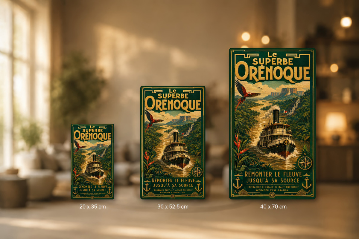 Plaques - décors mêlés #1, Affiche vintage Jules Verne - Le Superbe Orénoque