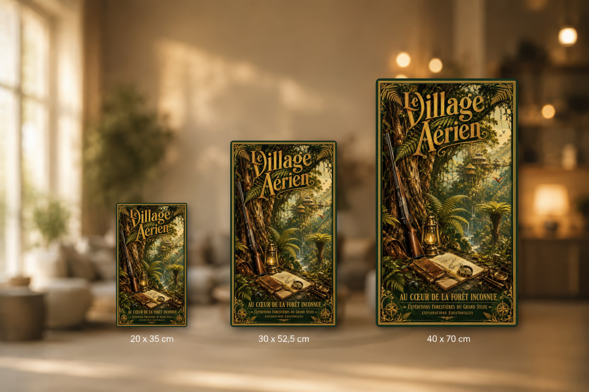 Plaques - décors mêlés #1, Affiche vintage Jules Verne - Le Village Aérien