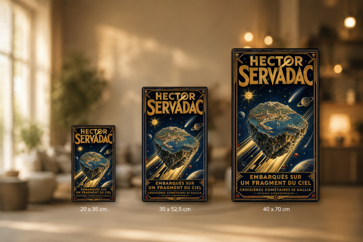Plaques - décors mêlés #1, Affiche vintage Jules Verne - Hector Servadac