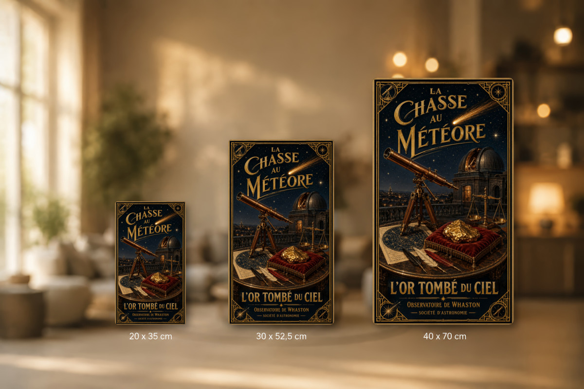 Plaques - décors mêlés #1, Affiche vintage Jules Verne - La Chasse au Météore