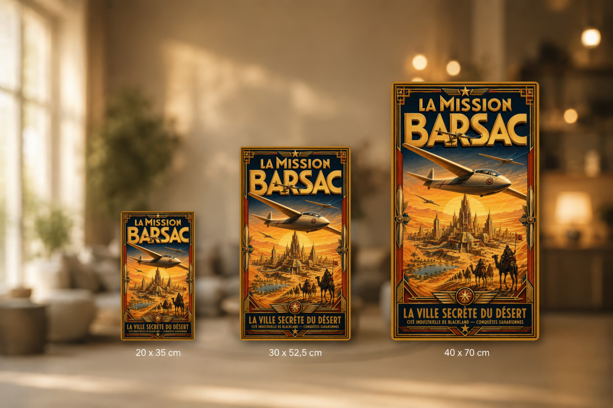 Plaques - décors mêlés #1, Affiche vintage Jules Verne - L’Étonnante Aventure de la Mission Barsac