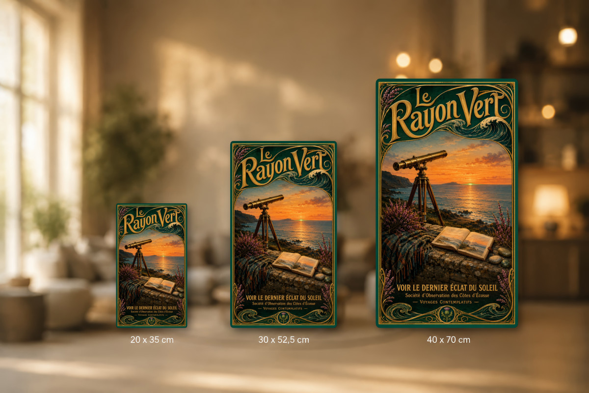 Plaques - décors mêlés #1, Affiche vintage Jules Verne - Le Rayon Vert