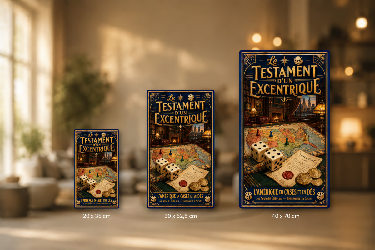 Plaques - décors mêlés #1, Affiche vintage Jules Verne - Le Testament d’un Excentrique