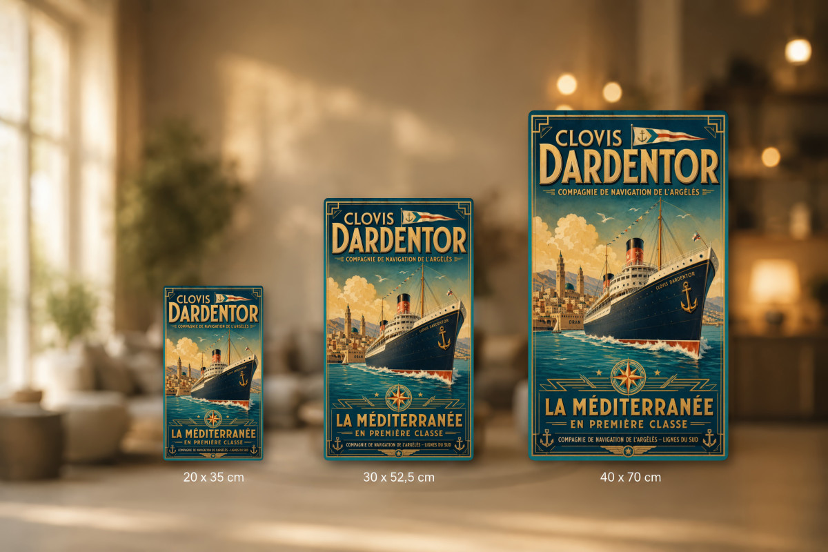 Plaques - décors mêlés #1, Affiche vintage Jules Verne - Clovis Dardentor