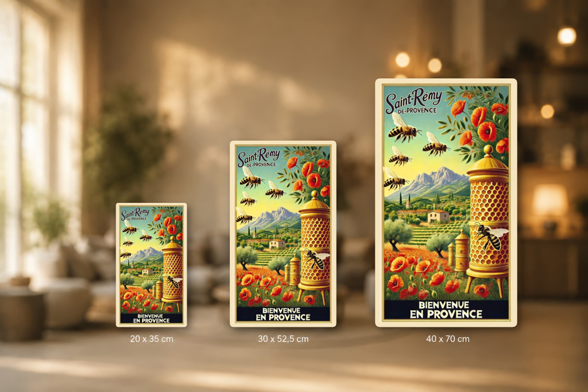 Plaques - décors mêlés #1, Affiche vintage Provence - Les Trésors du Rucher Provençal