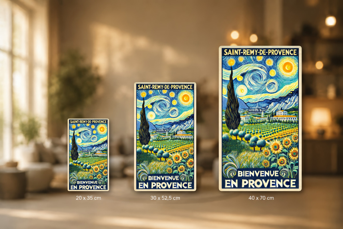 Plaques - décors mêlés #1, Affiche vintage Provence - Saint-Rémy-de-Provence : Sous les Étoiles de Vincent