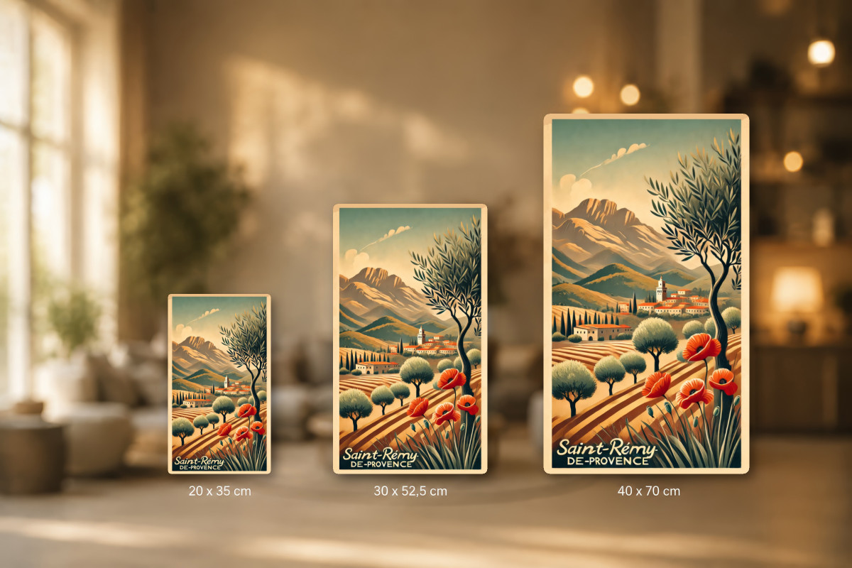Plaques - décors mêlés #1, Affiche vintage Provence - Paysages de Saint-Rémy : Entre Coquelicots et Lumière Provençale
