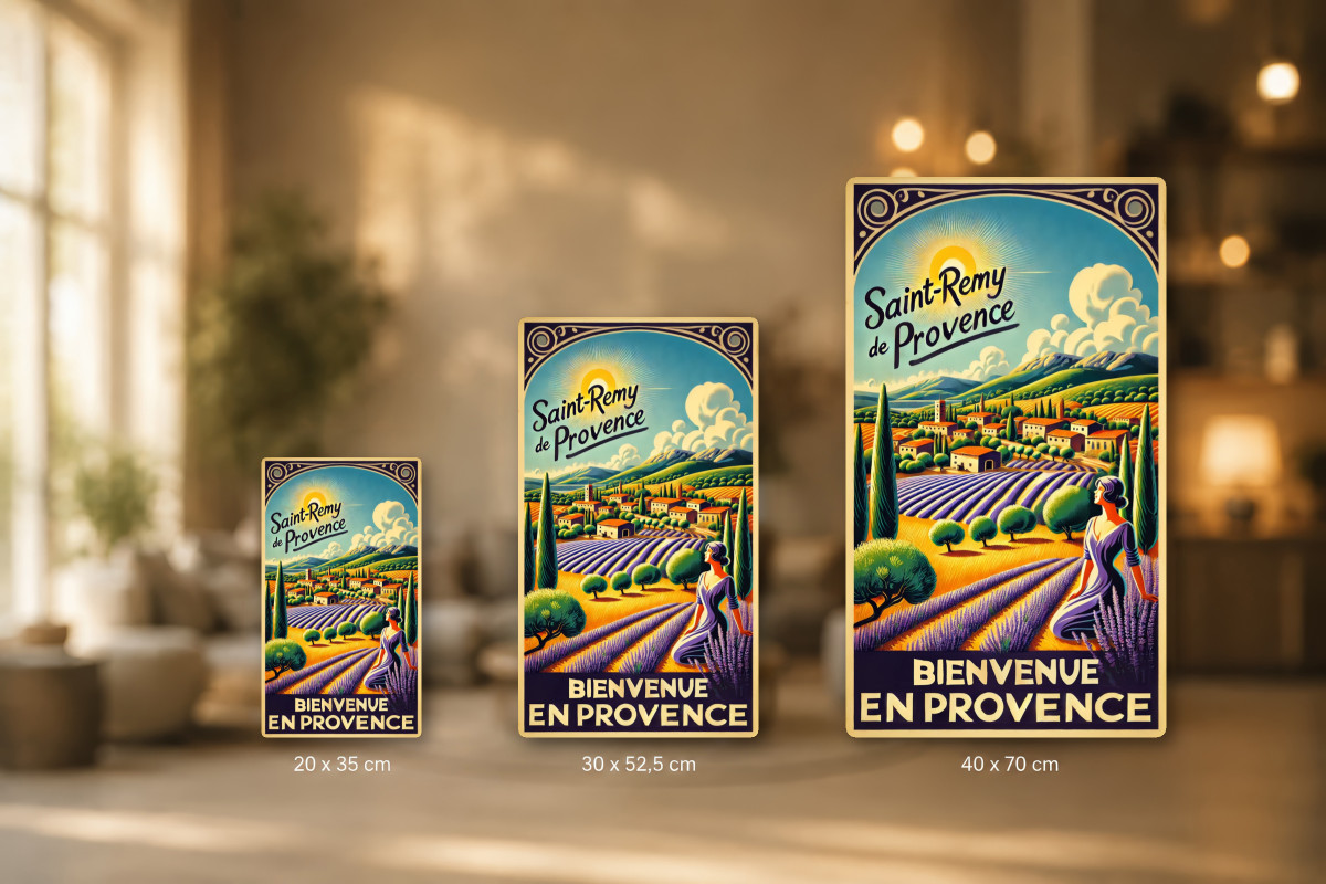 Plaques - décors mêlés #1, Affiche vintage Provence - Bienvenue en Provence : Une Ode aux Paysages de Saint-Rémy