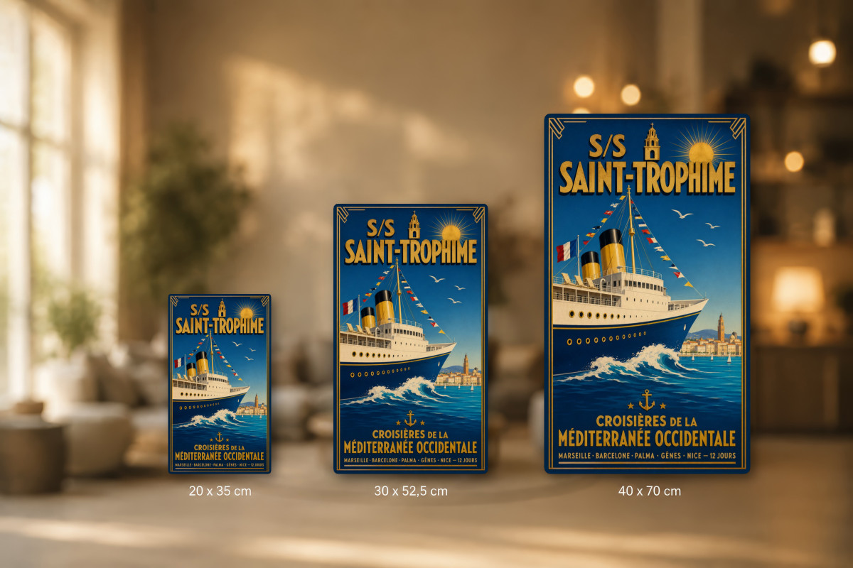 Plaques - décors mêlés #1, Affiche vintage paquebot - S/S Saint-Trophime