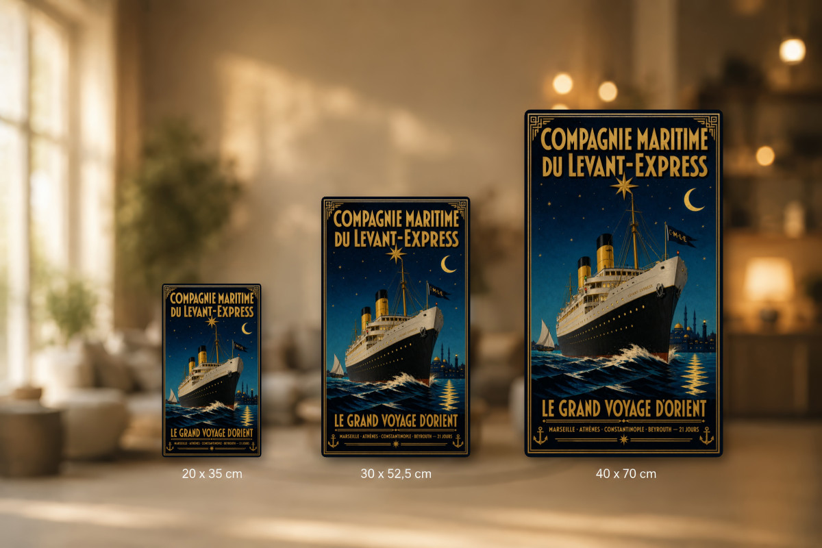 Plaques - décors mêlés #1, Affiche vintage paquebot - Compagnie Maritime du Levant-Express