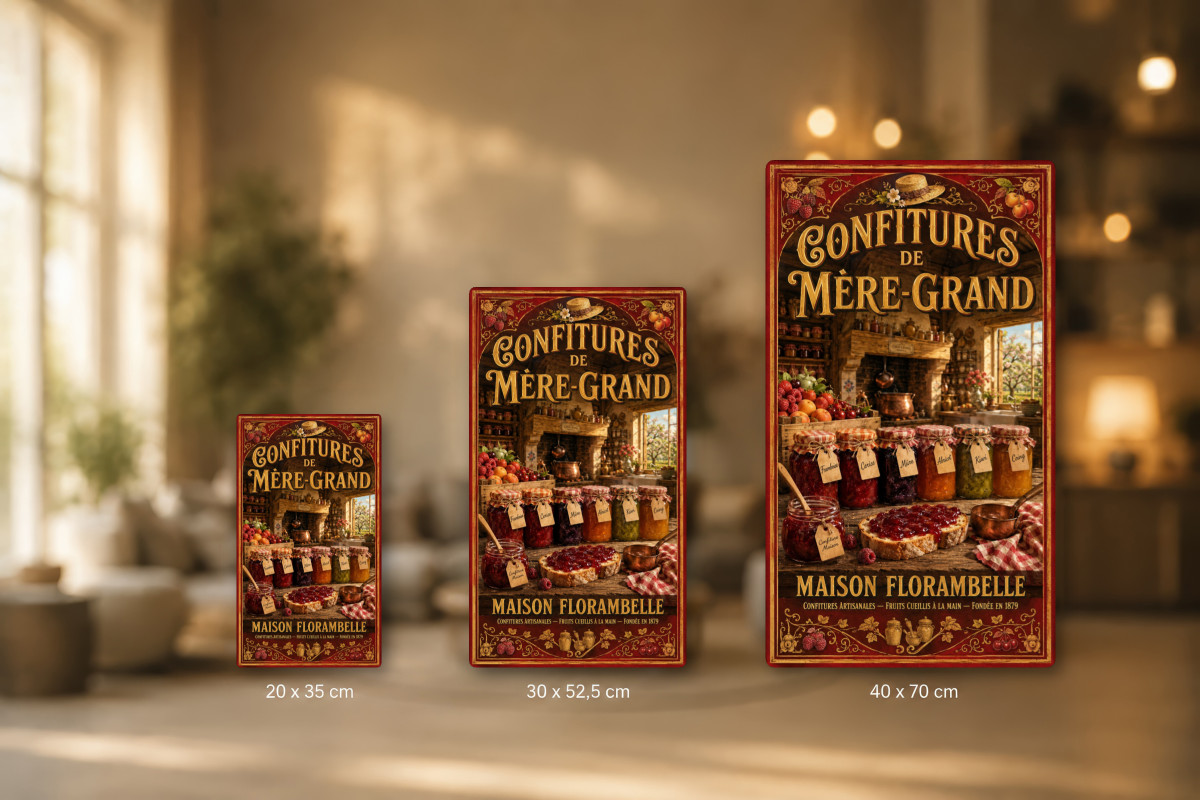 Plaques - décors mêlés #2, Affiche vintage goûter - Confitures de Mère-Grand