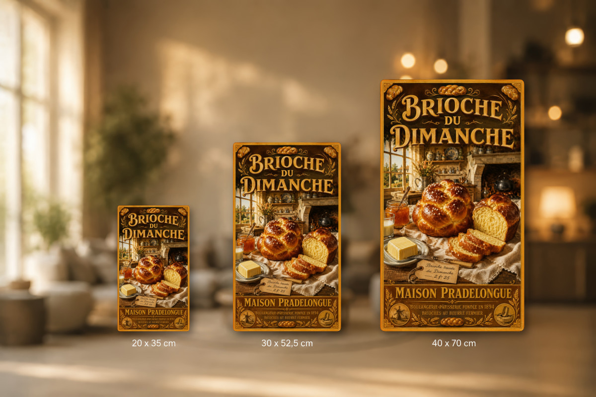 Plaques - décors mêlés #2, Affiche vintage goûter - Brioche du Dimanche