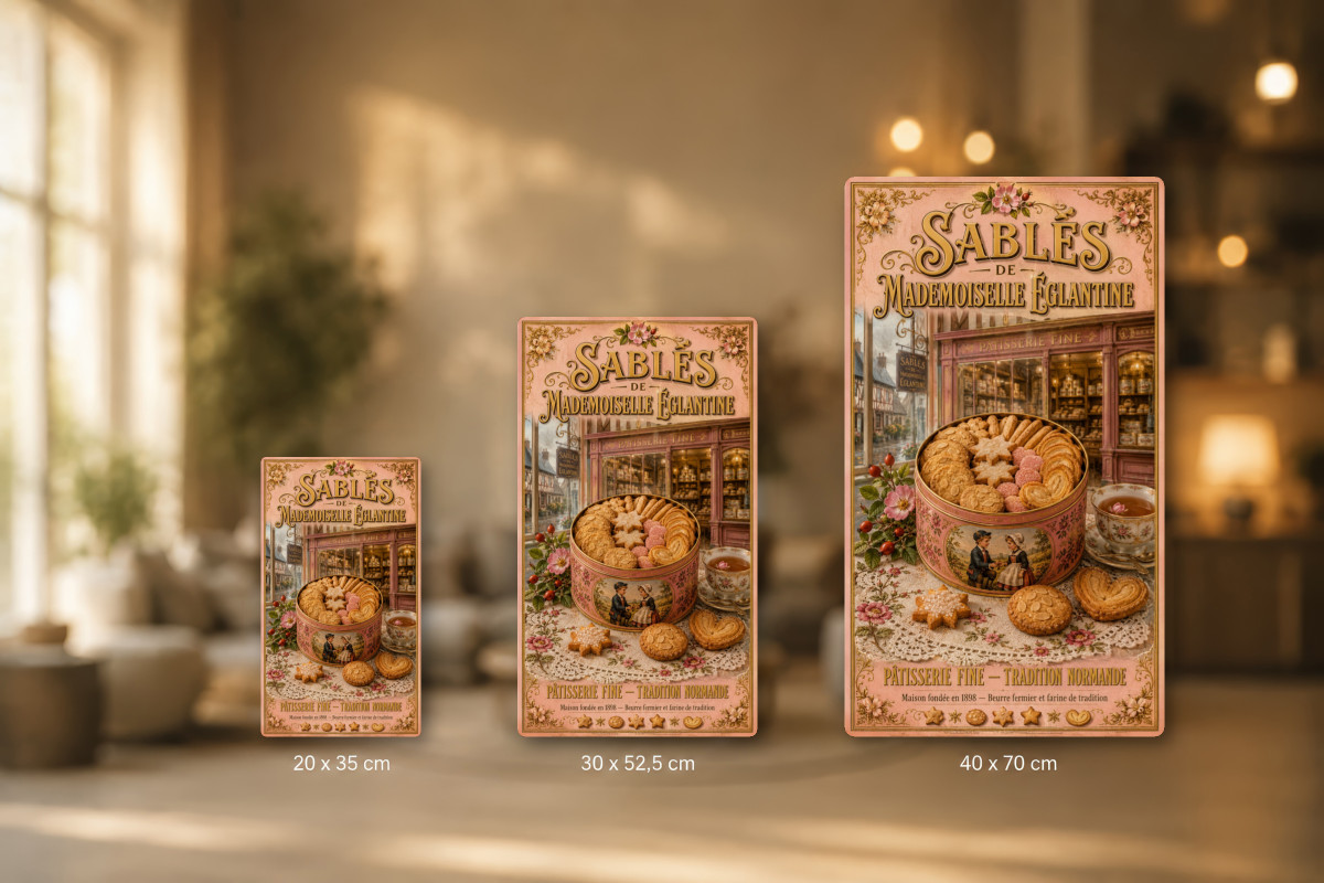 Plaques - décors mêlés #2, Affiche vintage goûter - Sablés de Mademoiselle Églantine