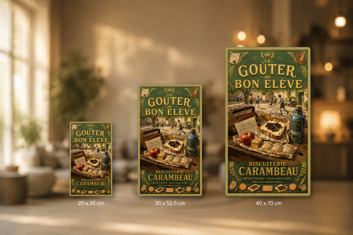 Plaques - décors mêlés #2, Affiche vintage goûter - Le Goûter du Bon Élève