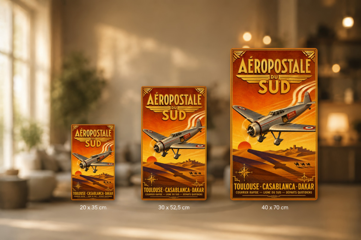 Plaques - décors mêlés #2, Affiche vintage aviation - Aéropostale du Sud