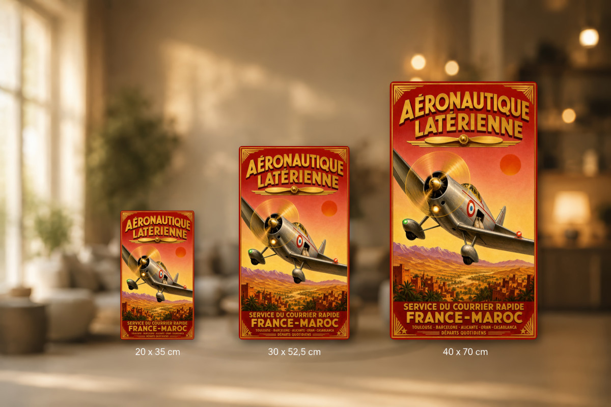 Plaques - décors mêlés #2, Affiche vintage aviation - Aéronautique Latérienne