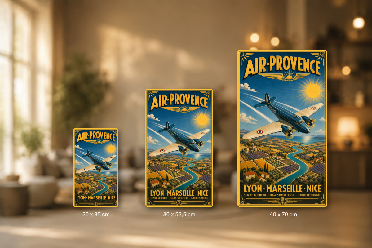Plaques - décors mêlés #2, Affiche vintage aviation - Air-Provence