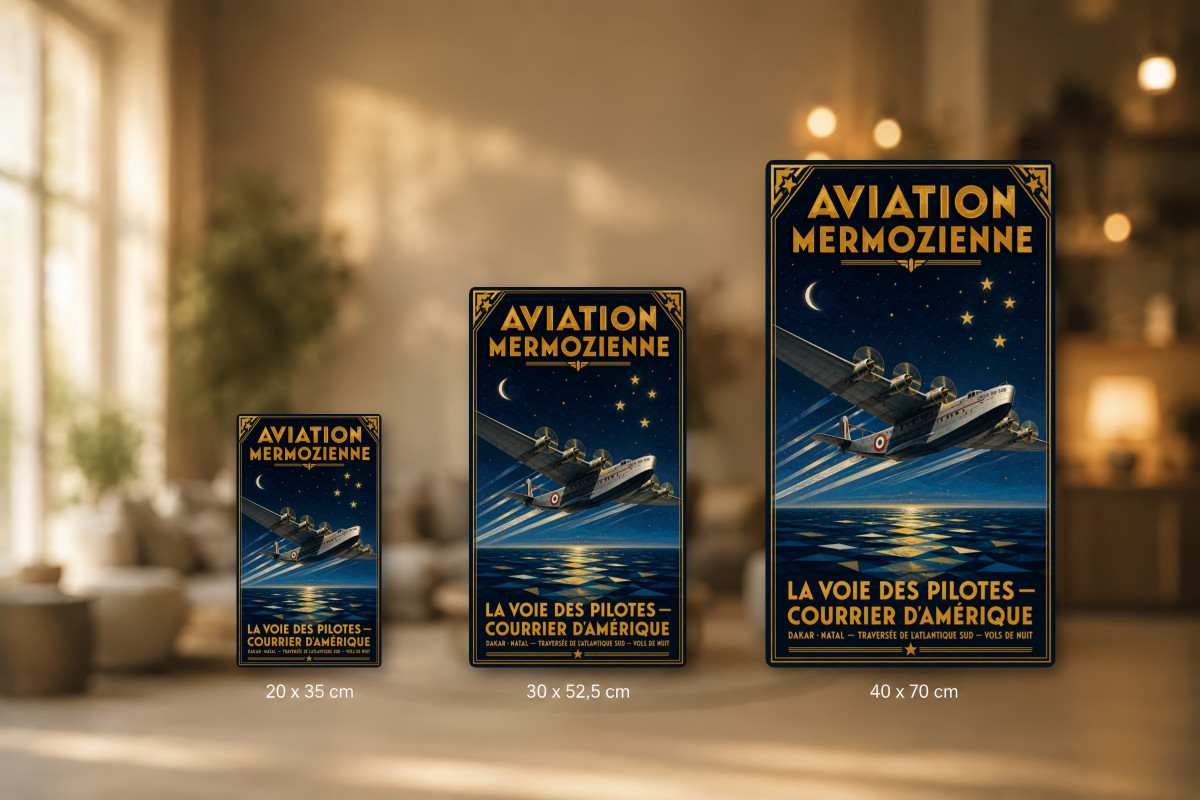 Plaques - décors mêlés #2, Affiche vintage aviation - Aviation Mermozienne