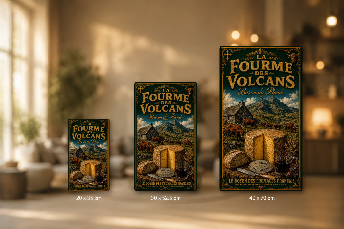 Plaques - décors mêlés #3, Affiche vintage fromage - Buron du Plomb - La Fourme des Volcans