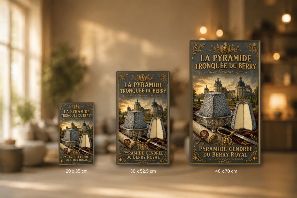 Plaques - décors mêlés #3, Affiche vintage fromage - Maison Béranger-Lartigue - La Pyramide Tronquée du Berry