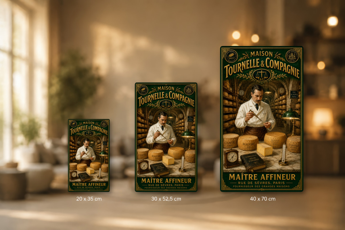 Plaques - décors mêlés #3, Affiche vintage fromage - Maison Tournelle & Compagnie