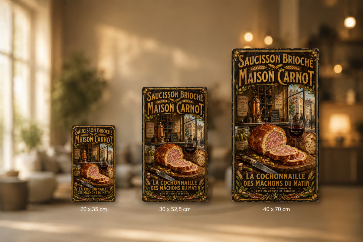 Plaques - décors mêlés #4, Affiche vintage Lyon - Saucisson Brioché - Maison Carnot