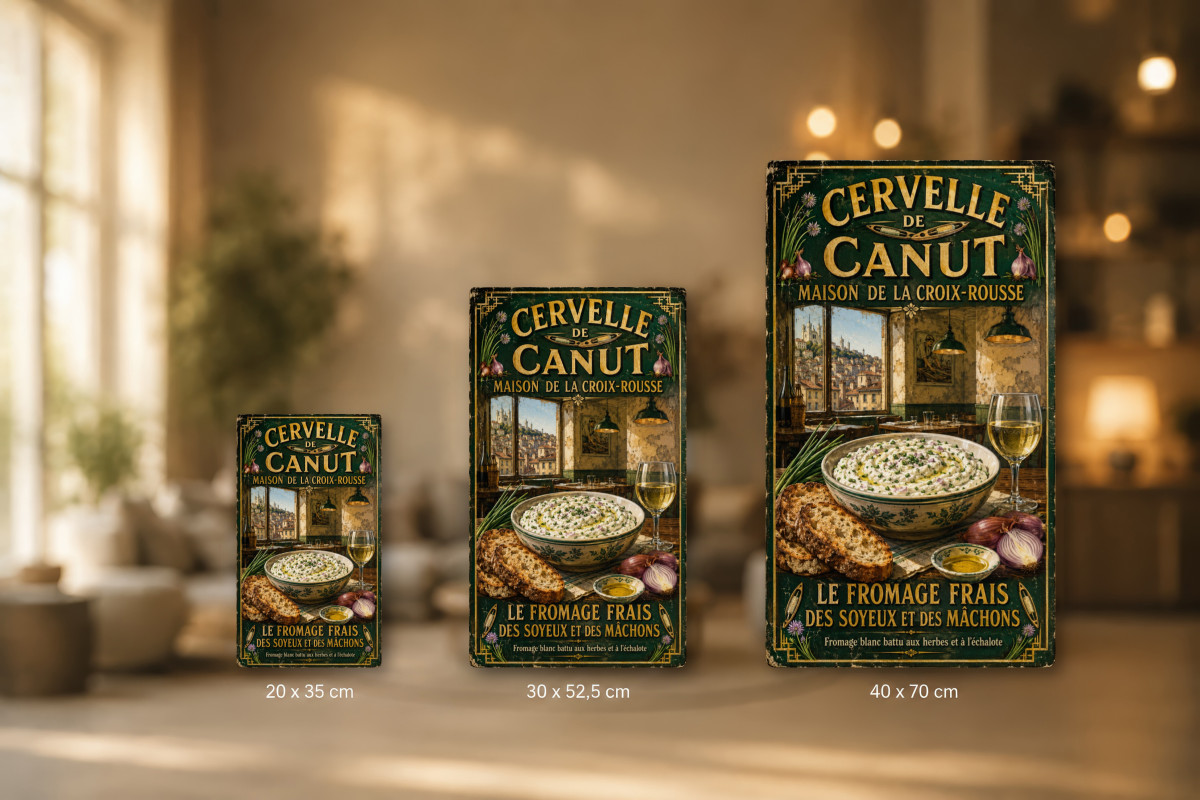 Plaques - décors mêlés #4, Affiche vintage Lyon - Cervelle de Canut - Maison de la Croix-Rousse