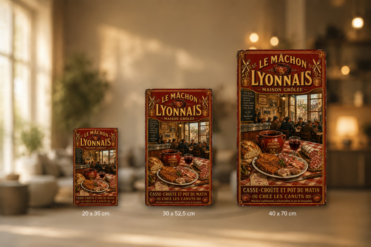 Plaques - décors mêlés #4, Affiche vintage Lyon - Le Mâchon Lyonnais - Maison Grôlée