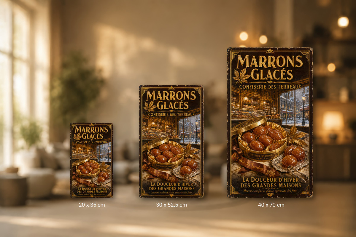 Plaques - décors mêlés #4, Affiche vintage Lyon - Marrons Glacés - Confiserie des Terreaux