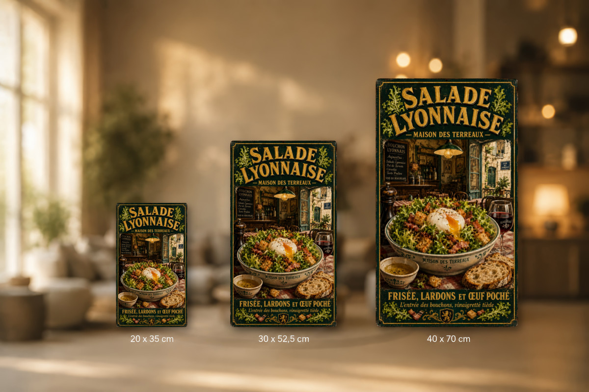 Plaques - décors mêlés #4, Affiche vintage Lyon - Salade Lyonnaise - Maison des Terreaux