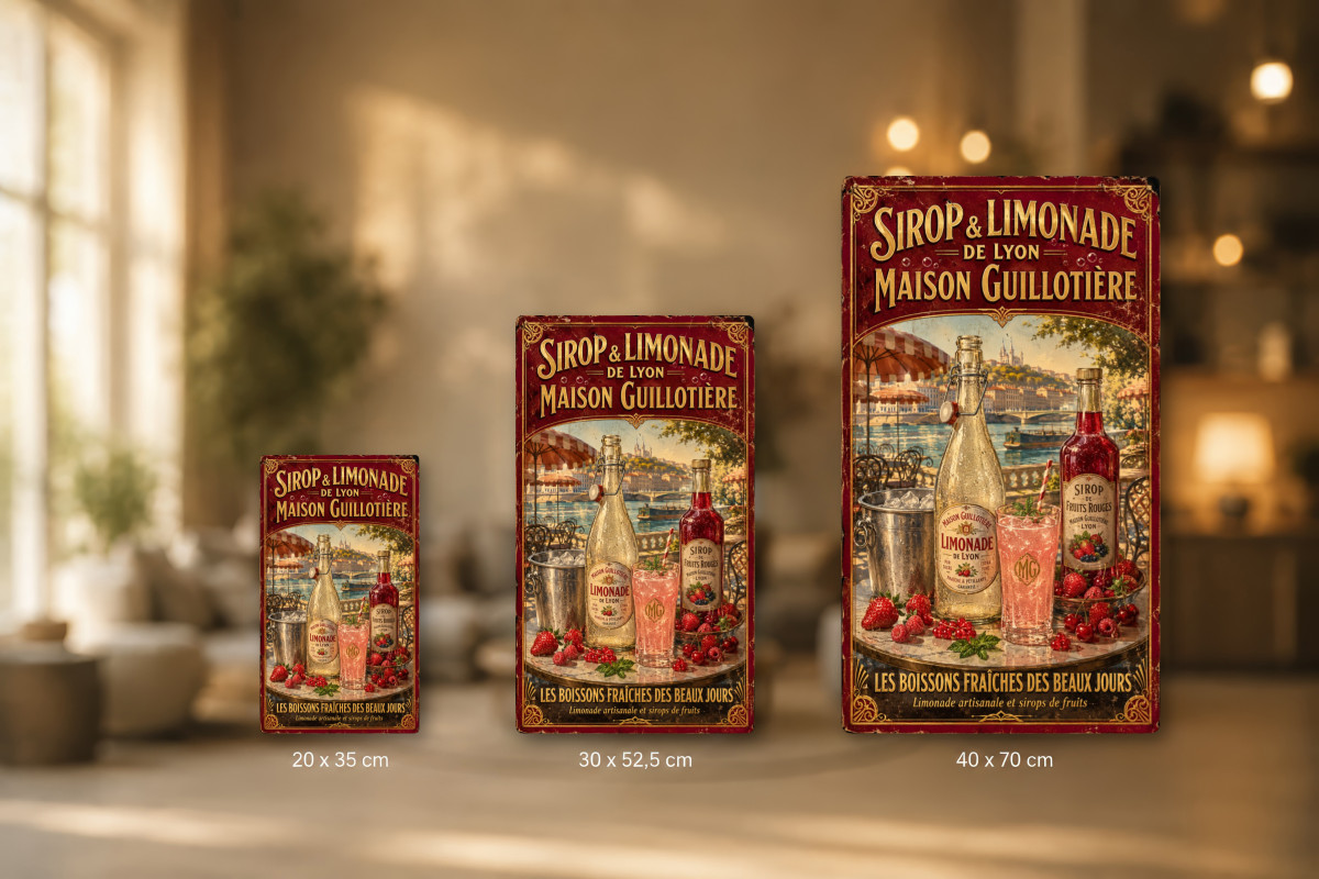 Plaques - décors mêlés #4, Affiche vintage Lyon - Sirop & Limonade de Lyon - Maison Guillotière