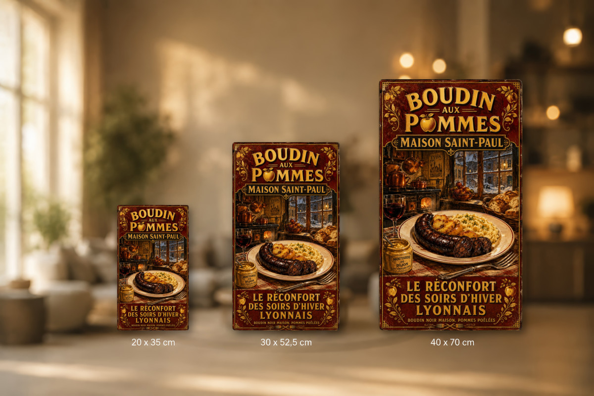 Plaques - décors mêlés #4, Affiche vintage Lyon - Boudin aux Pommes - Maison Saint-Paul