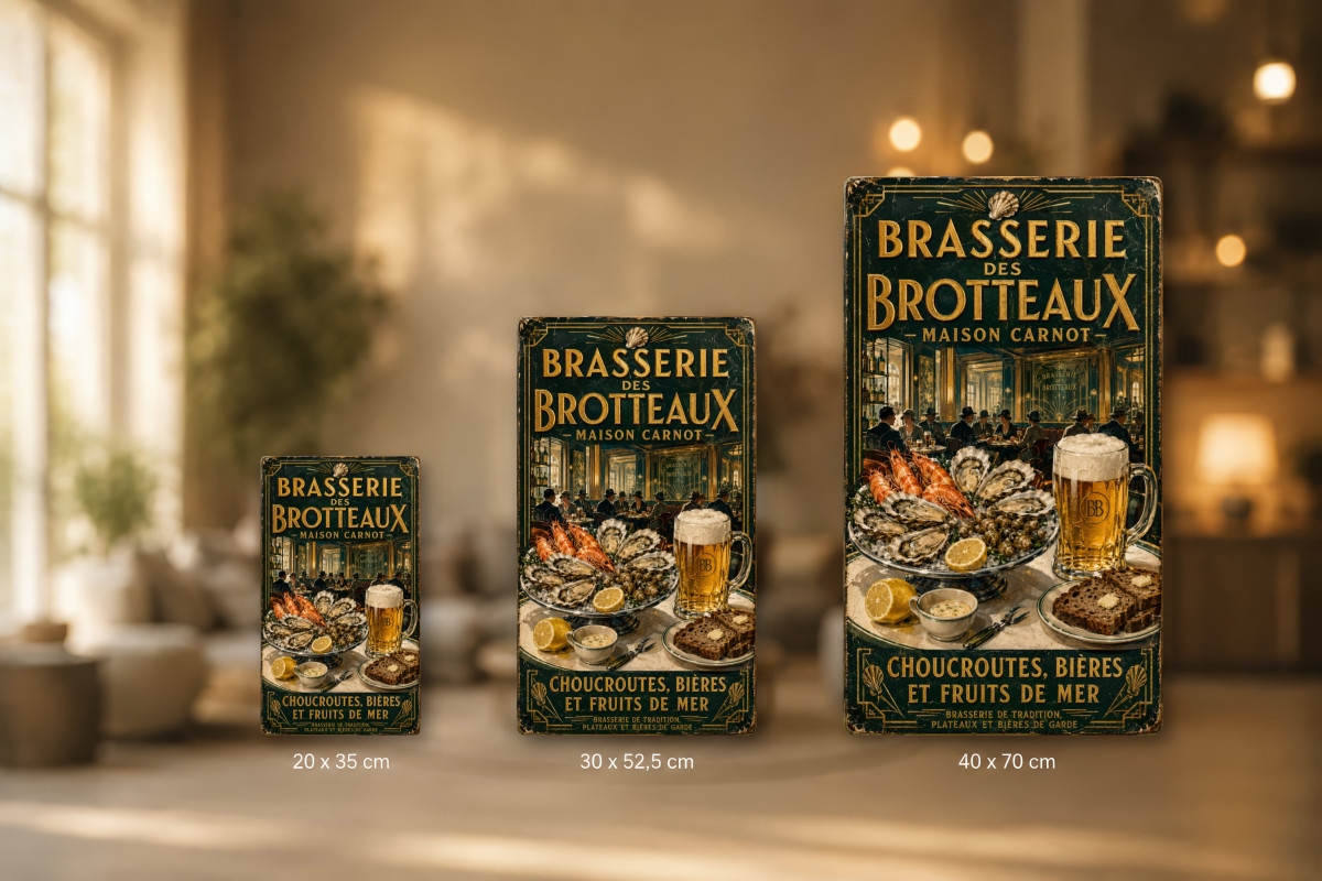Plaques - décors mêlés #4, Affiche vintage Lyon - Brasserie des Brotteaux - Maison Carnot