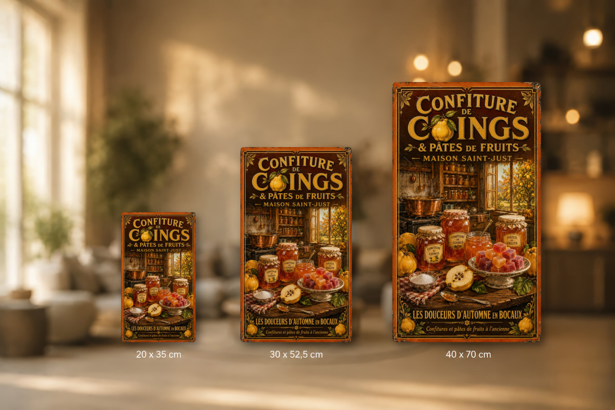 Plaques - décors mêlés #4, Affiche vintage Lyon - Confiture de Coings & Pâtes de Fruits - Maison Saint-Just