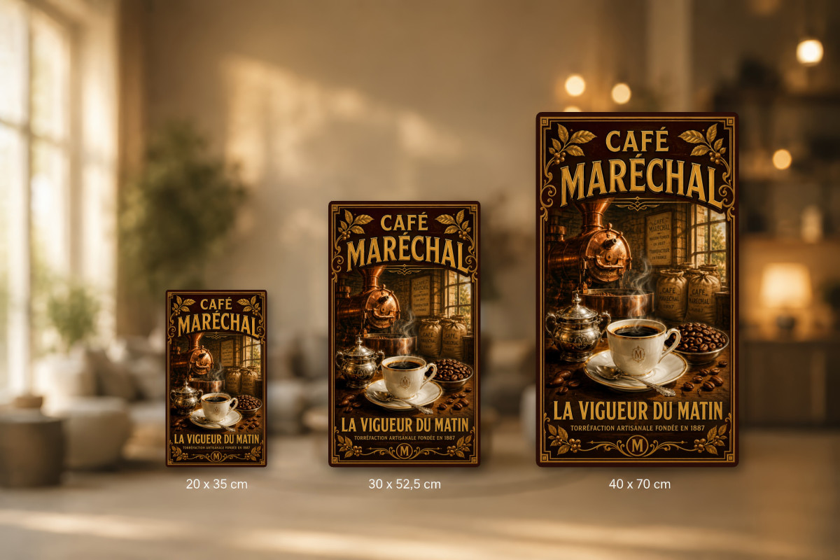 Plaques - décors mêlés #4, Affiche vintage café - Café Maréchal