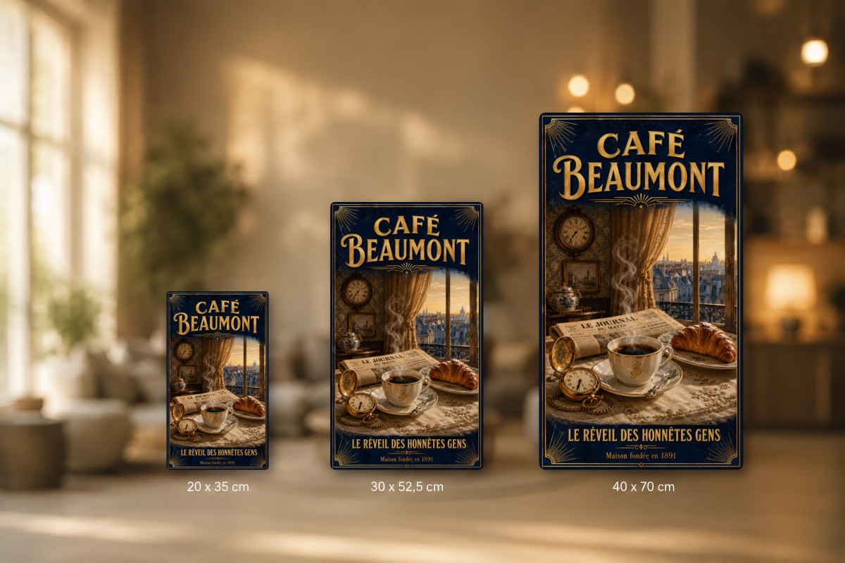 Plaques - décors mêlés #4, Affiche vintage café - Café Beaumont