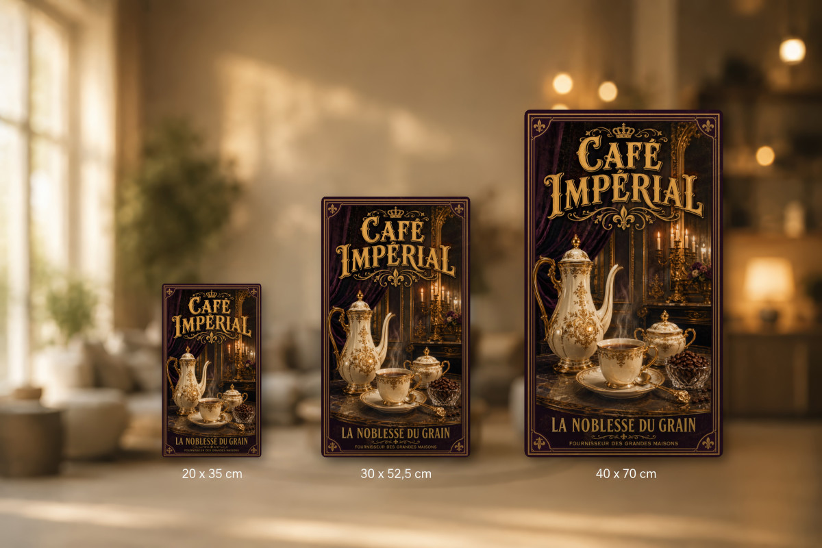Plaques - décors mêlés #4, Affiche vintage café - Café Impérial