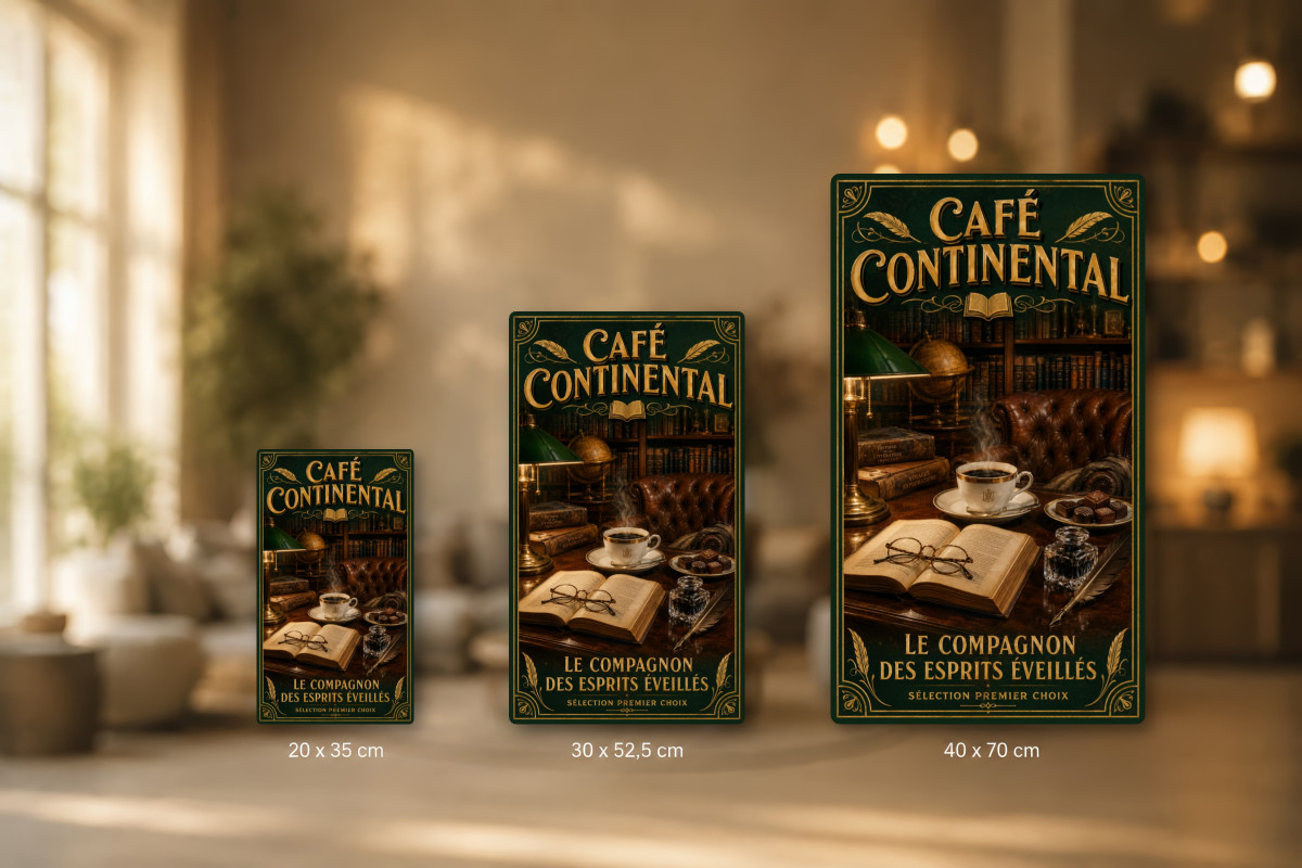 Plaques - décors mêlés #4, Affiche vintage café - Café Continental
