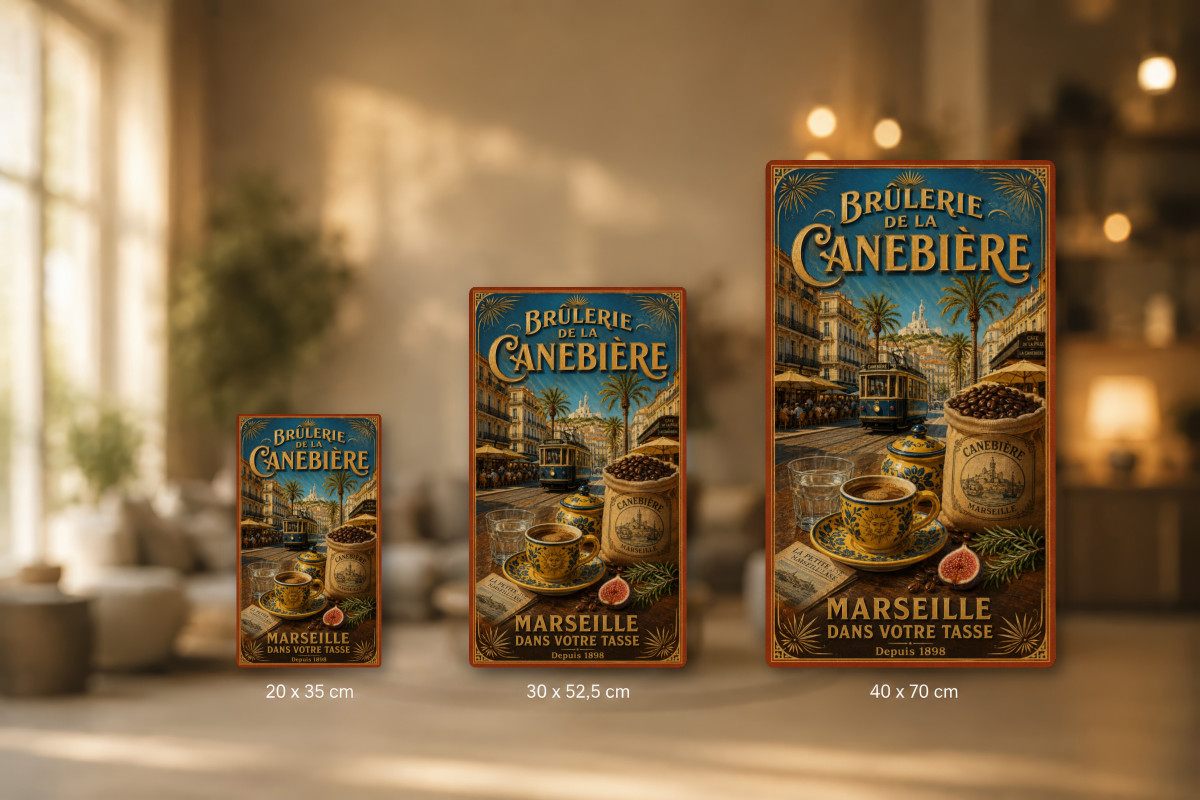 Plaques - décors mêlés #4, Affiche vintage café - Brûlerie de la Canebière