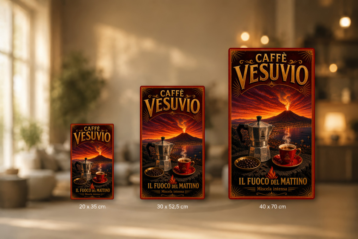 Plaques - décors mêlés #4, Affiche vintage café - Caffè Vesuvio